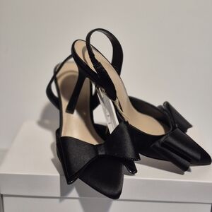 Chic Black Bow Women's Heels